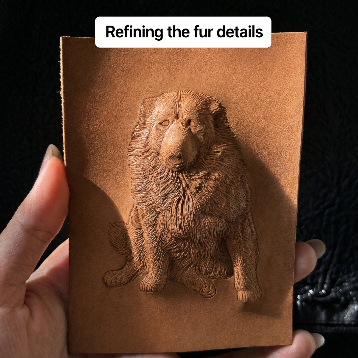 Full-Body Handmade Leather Pet Portrait